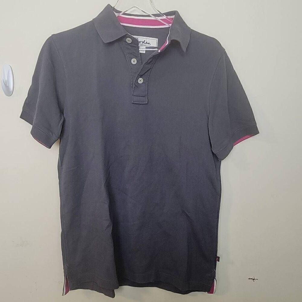 Boden Womens Cotton Short Sleeve Polo Top Grey Small